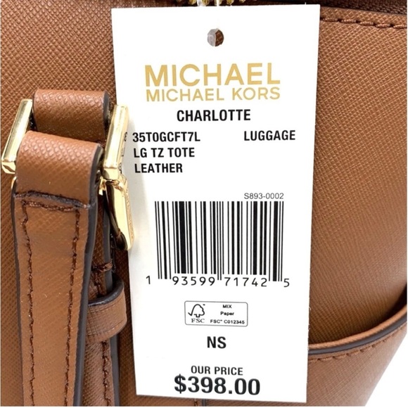 MICHAEL KORS CHARLOTTE LARGE TOP ZIP TOTE BAG LUGGAGE - Picture 11 of 11